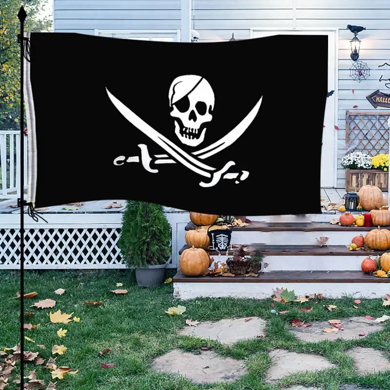 90*150cm Piraten Banner Piraten Thema Geburtstag Party Dekorationen Piraten Schiff Schädel Wimpel Flaggen für Halloween Party decor Cosplay – Detail 2