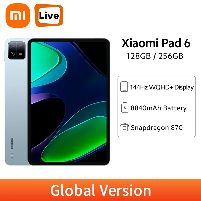 Global Version Xiaomi Pad 6 128GB/256GB Snapdragon 870 Dolby 