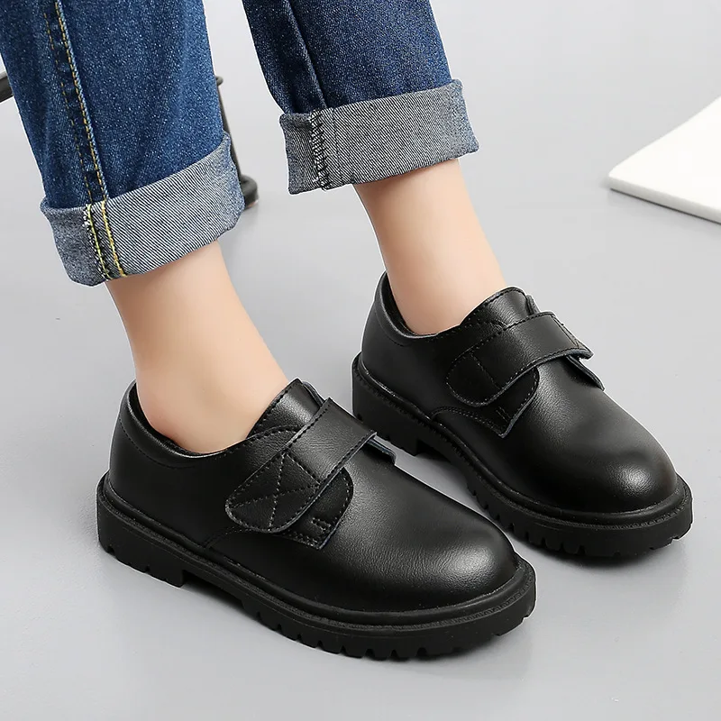 Boys Shoes Children Leather Shoes For Big Kids Teenagers Size 27-38 For Big Boy Formal Wedding Shoes British Style Simple Black - 4