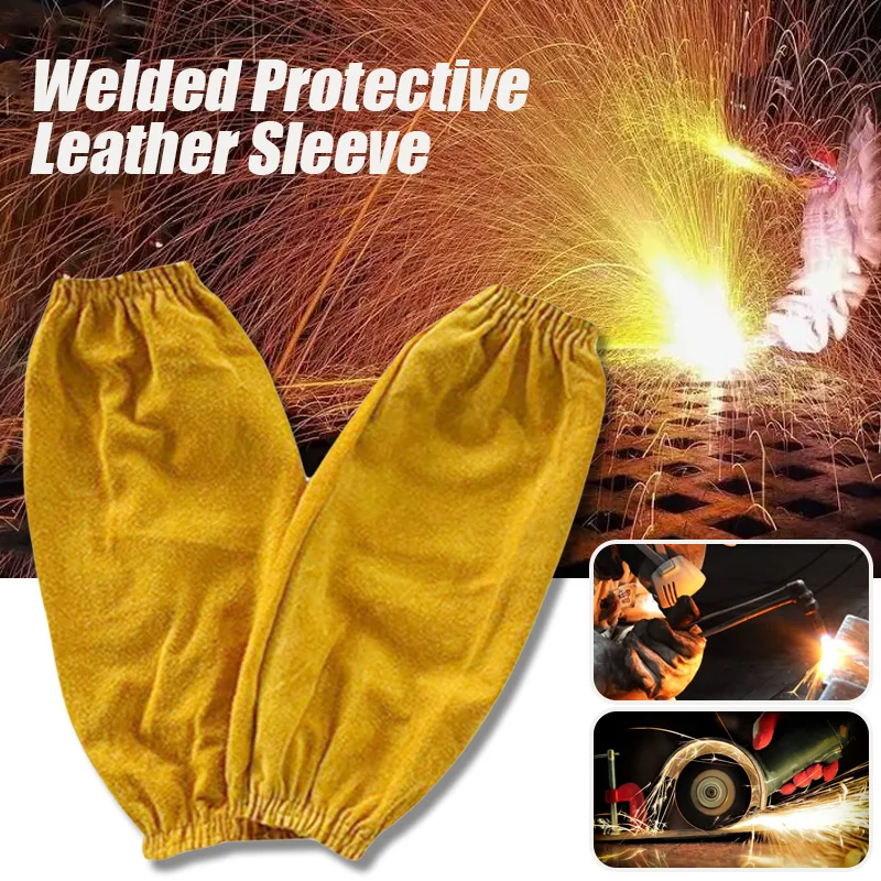 

Welding Protective Arm Sleeve Imitation Leather Welding Sleeves Cowhide Elastic Cuff Sleeve Arm Protector For Welder