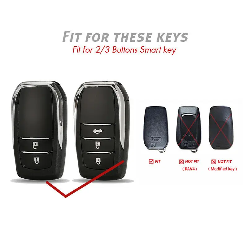 Nuovo arrivo in lega ABS Car Key Case Cover per Toyota CHR Hilux Fortuner Land Cruiser 200 Camry Corolla Crown RAV4 Highland - S55c52645b0004c4c93adf79bd7bba4b93