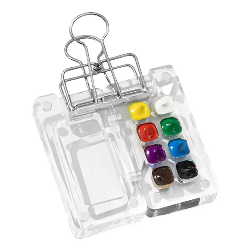 Acrylic Mini Watercolor Palette Empty 8/15 Grid Portable Paint Box Travel Painting Watercolor Packaging Paint Tray Art Supplies paint tray color palette watercolor palette