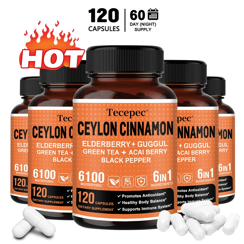 

Ceylon Cinnamon Capsules - Antioxidant, Immune System Health Support, Bone and Joint Support, Improved Body Balance