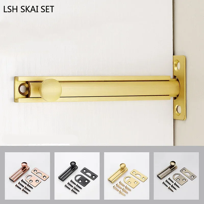 Barn Door Security Locks Brass Material Door Latch Lock Solid Sliding Bolts Window Latch Home Garden Gate Hardware Hasp 1PC door latch