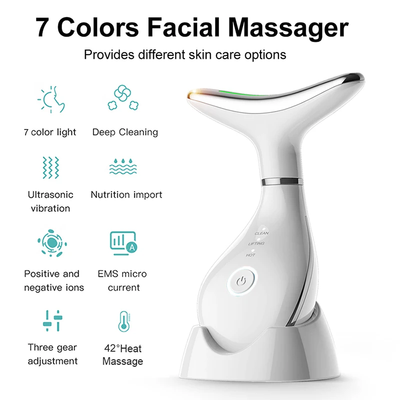 7 Colors Neck Face Beauty Device Facial Lifting Machine Face Massager Reduce Double Chin Face Sculpting Skin Care Beauty Tools