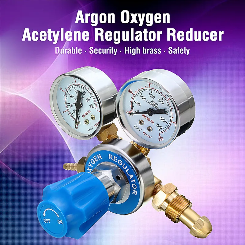 

Argon Oxygen/Acetylene Pressure Regulator Reducer MIG TIG Flow Meter Gauge Gas Solid Brass Welding Fit Victor Gas Torch Cutting