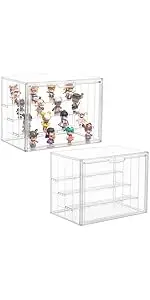 Display Case for Collectibles 4 Layer Updated Adjustable Acrylic Display Case with Magnetic Door ...