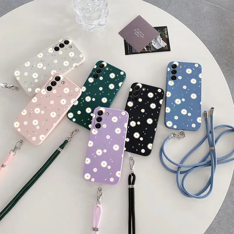 Sunflower Lanyard Silicone Phone Case – Vibrant Floral Design with Hands-Free Convenience