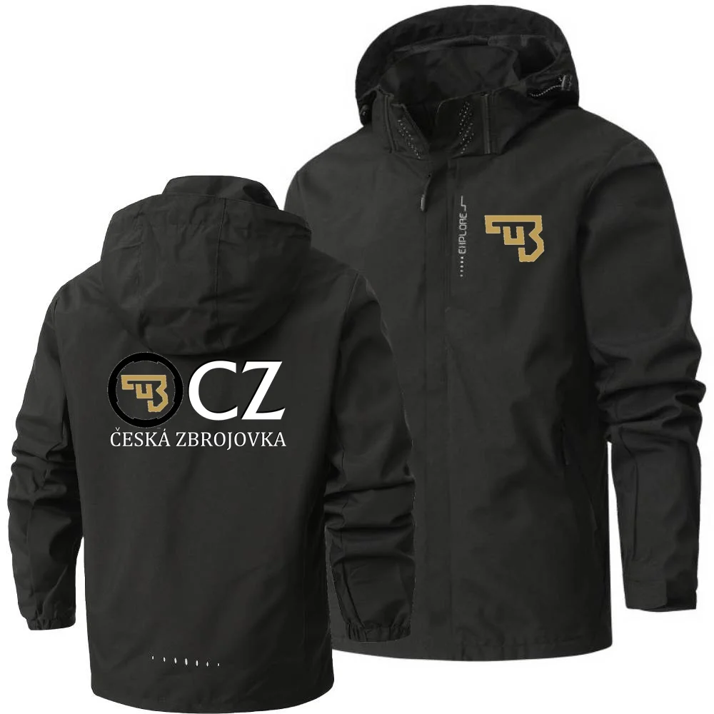 Classical Hooded Shell Windproof Waterproof Jacket Outdoor Camping Climbing Outerwear Ceske zbrojovky CZ Men's Windbreaker Coats 6