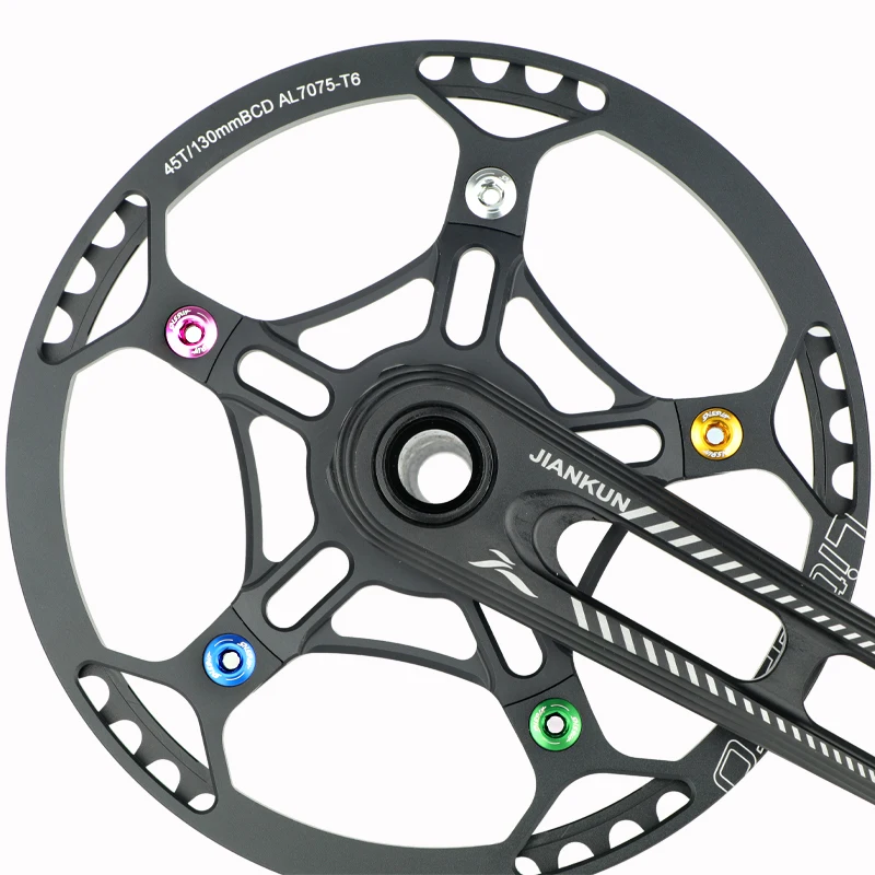 MUQZI 5 pièces titane simple Double plateau vis vtt vélo M8 chaîne anneau boulons  18