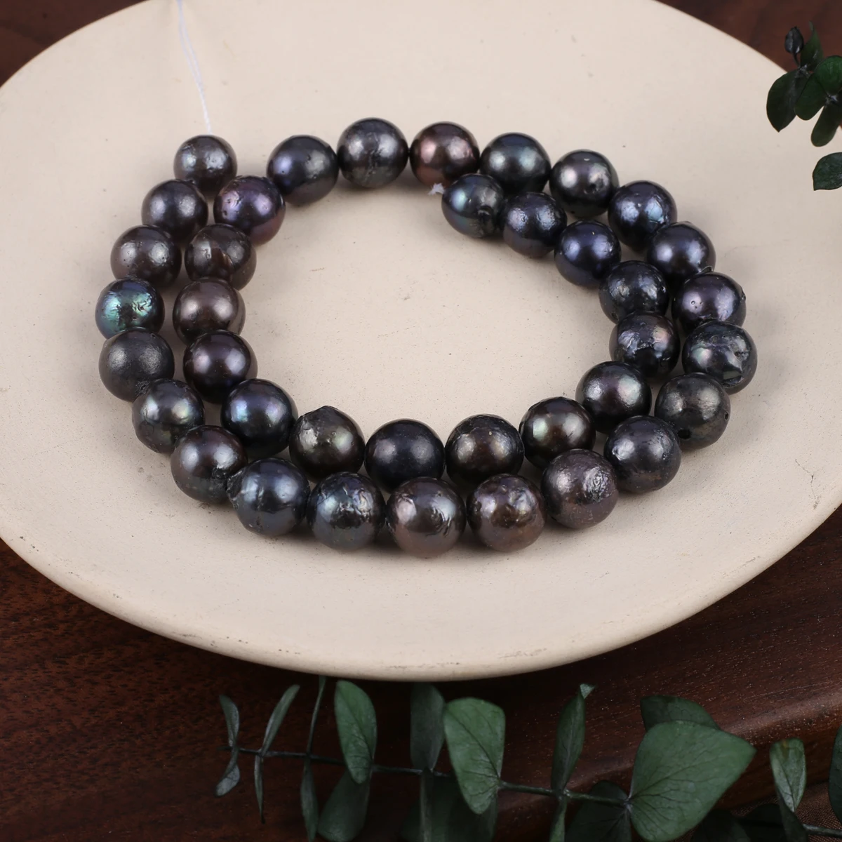 Black Natural Freshwater Pearl Baroque Round Beads DIY Jewelry Making Necklace Earrings Bracelet Accessories Charm Gift 10-11mm
