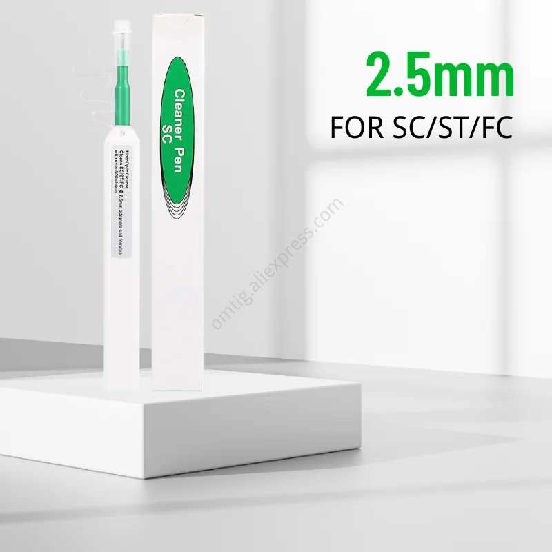 FTTH One-Click Cleaner Optical Fiber Cleaner Pen Cleans 2.5mm SC FC ST and 1.25mm LC MU Connector Over 800 Times