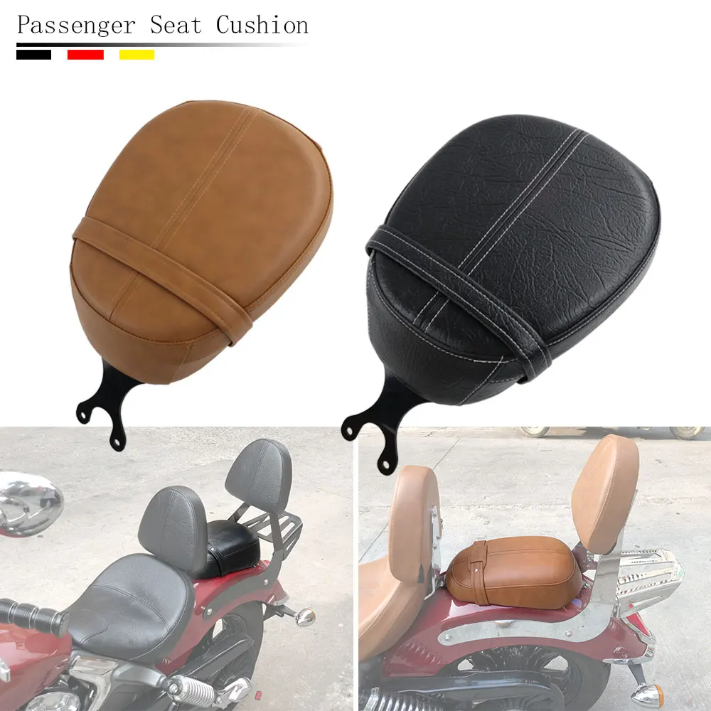 thumbnail image 2 of Solo Rear Passenger Seat For Indian Scout & Scout Sixty (2015-2022) – Brown Leather Pillion Pad 2 of 10