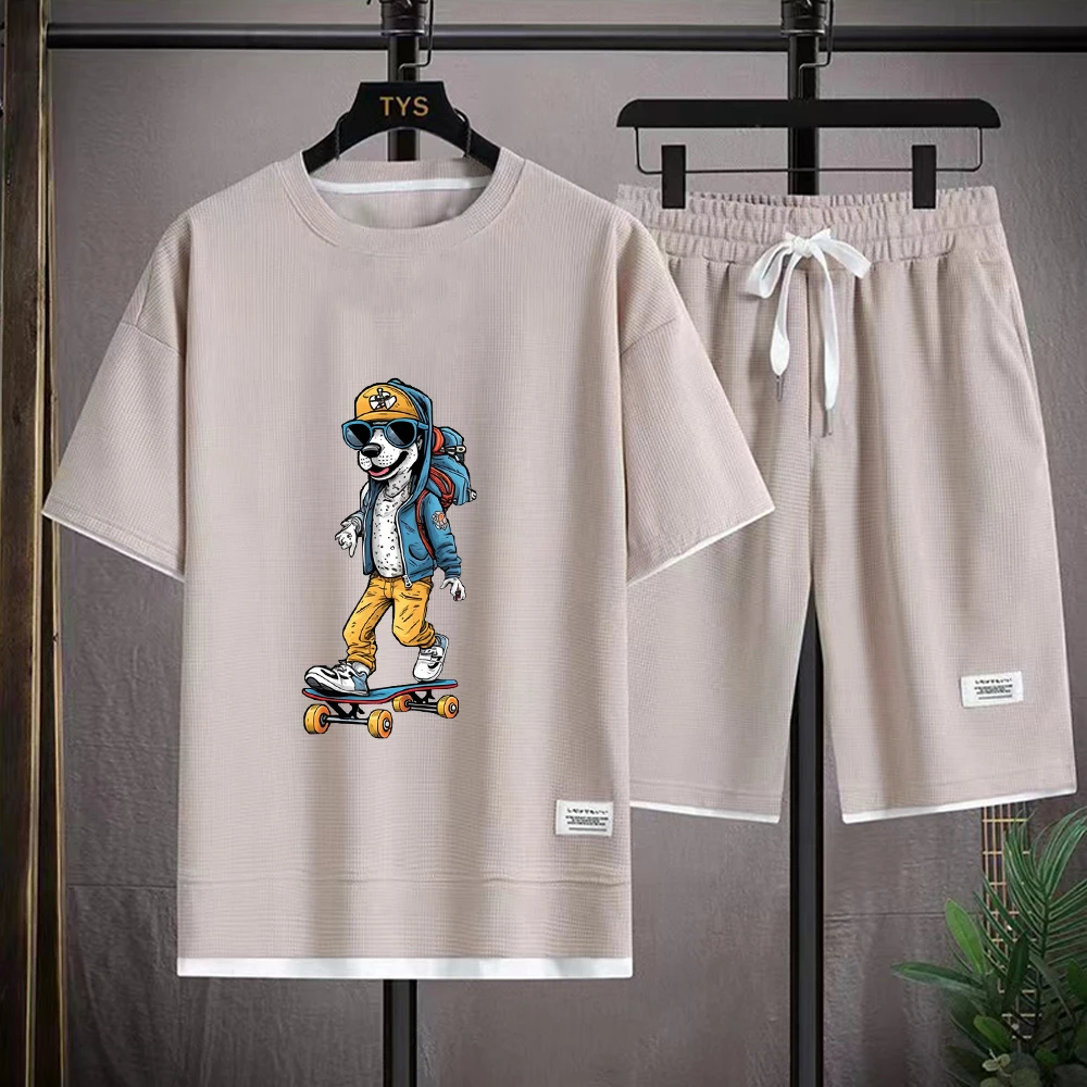 Summer Fashion Printing Mens 2 Piece Outfit Ropa Hombre Shorts T Shirt Homme Tracksuit Short Sets Sports Suits Clothes for Men