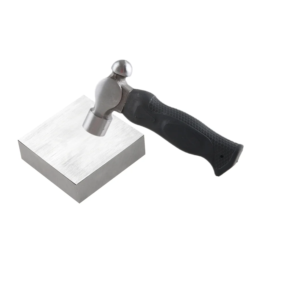 XUQIAN Hot Sale with Metal Stamping Hammer and Steel Bench Block for Personalizing Jewelry Wood Leather and More L0157 ezarc laminate wood flooring installation kit with 60 spacers pull bar rubber tapping block double faced mallet foam kneepads