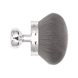 Extra Large Vegan Bristle Kabuki Brush for Blending and Applying Self Tanner and Foundation (B Silvery)