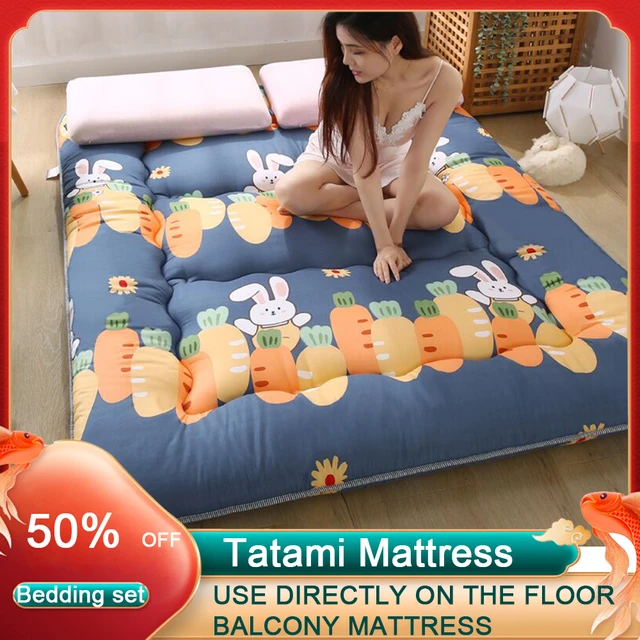 Colchón Tatami japonés plegable, colchón de suelo de futón, cama gruesa a  prueba de humedad, alfombrilla de algodón para dormitorio - AliExpress