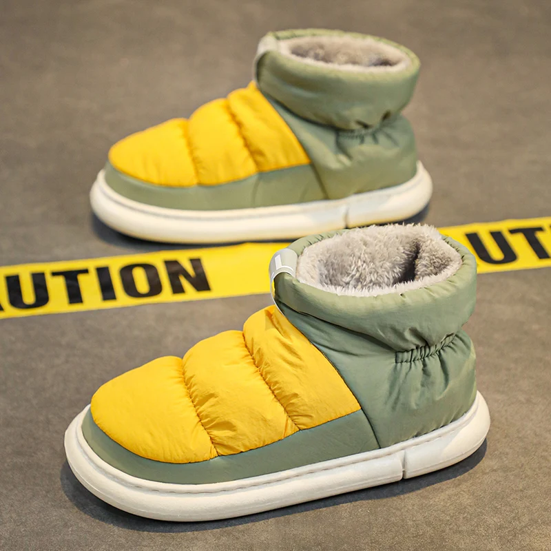 

Мужские зимние ботинки на пуху, черные водонепроницаемые ботильоны из хлопка, уличные плюшевые теплые кроссовки, ботинки на платформе, зима 2023