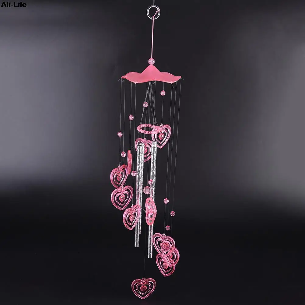 1PC New Lover Bird Dophin Valetines Gifts Plastic Dophin Wind Chime Bell Garden Living Decor Ornament Home Garden Decor