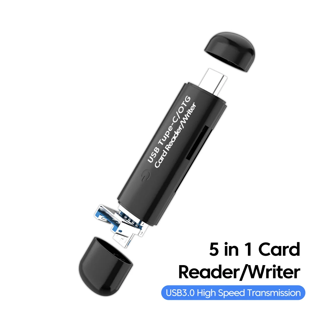 멀티 in 1 Type C SD TF 카드 리더기 USB To Type C/Micro USB/SD/TF 스마트 메모리 카드 리더 어댑터(PC 노트북 액세서리용)