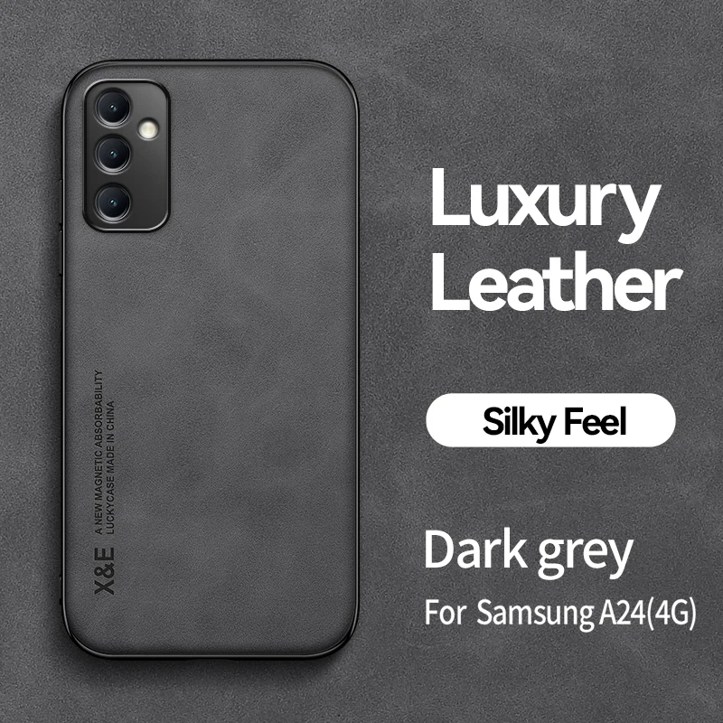 Luxury Leather Case with Metal Plate Support