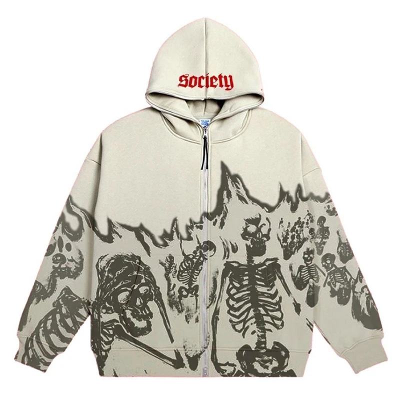 BIG PROMOTION Y2K Hip Hop Gothic Hoodie Men's Street Apparel Skull