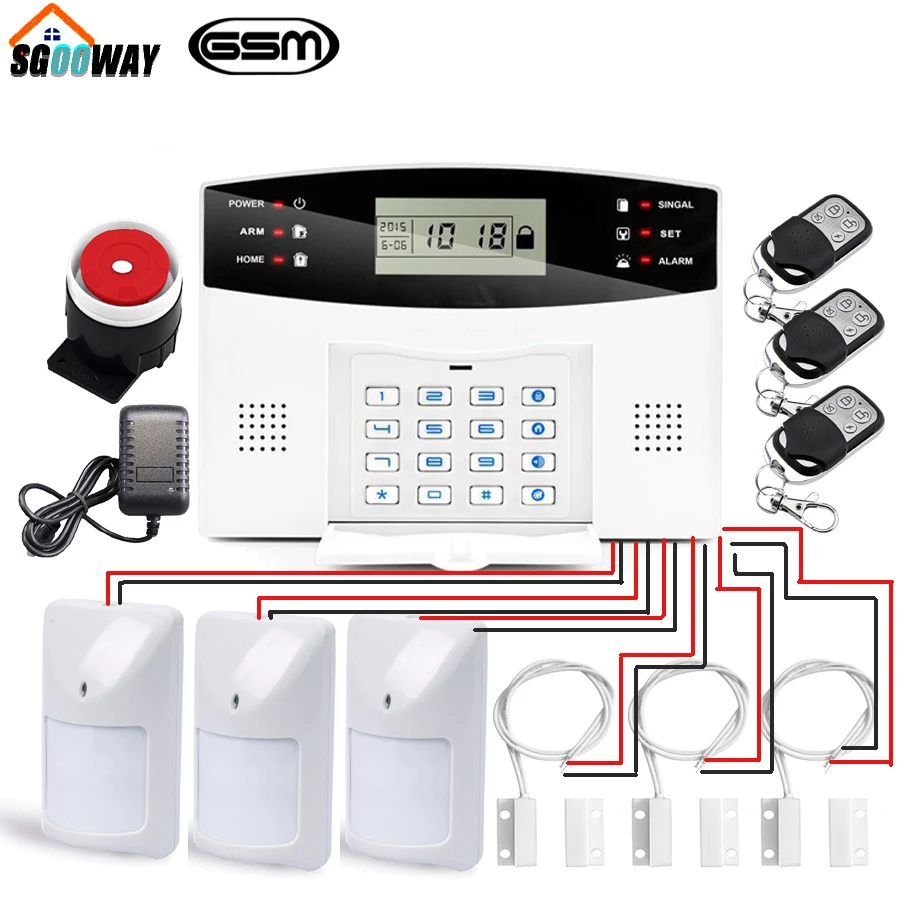 Sgooway Wireless Wired gsm Burglar Alarm System Security Home With Auto