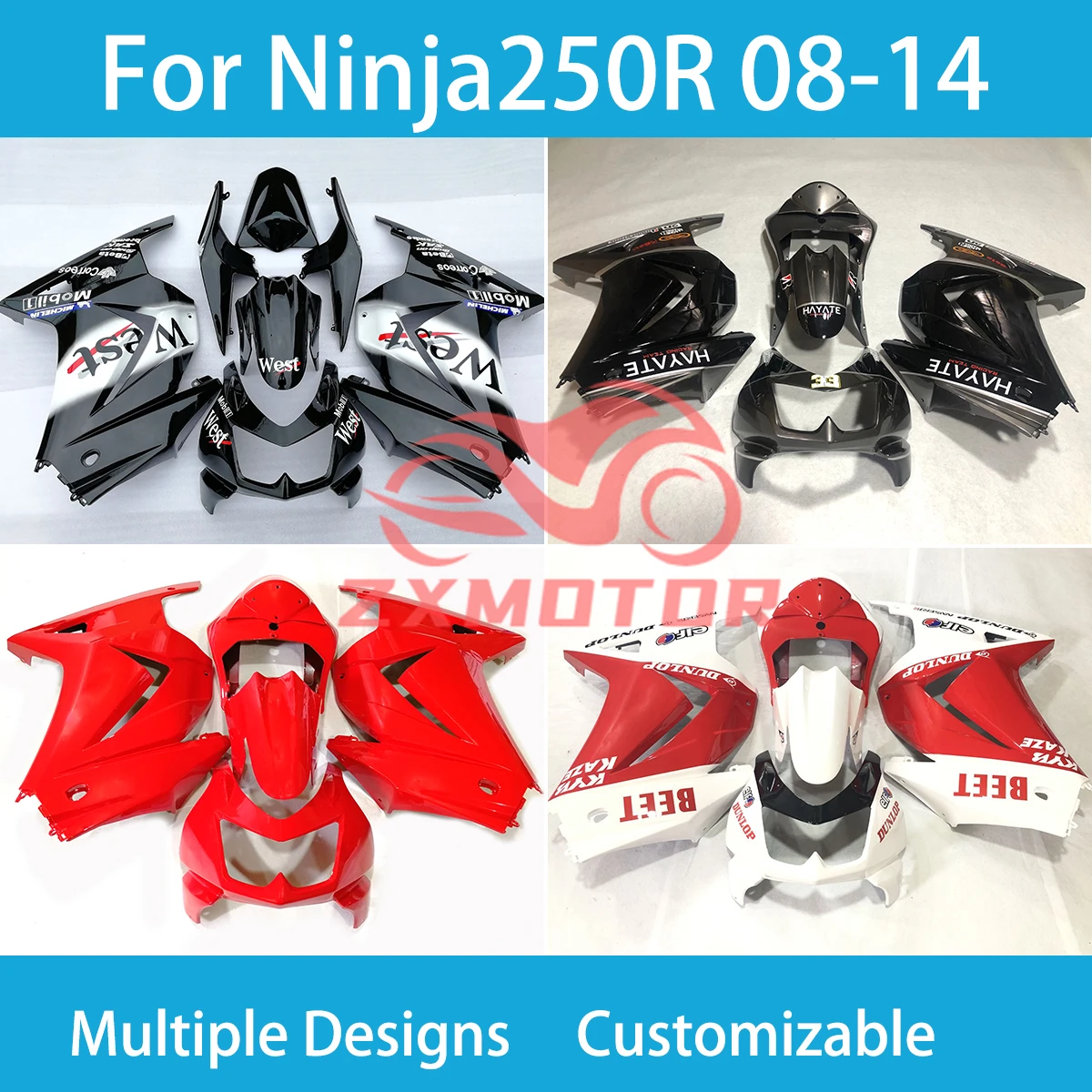 

Injection Fairings for Kawasaki Ninja250R 08 09 10 11 12 13 14 Motorcycle Fairing Kit Ninja 250R 2008 2009-2011 2012 2013 2014