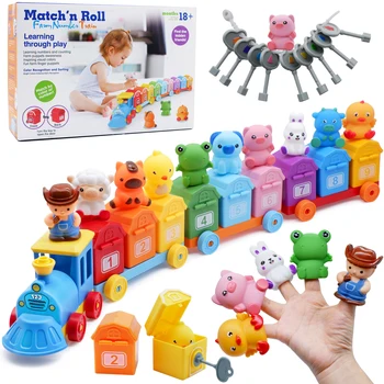 Montessori Farm Train Surprise Party Set – Counting, Matching & Sorting Preschool Learning Toy 1