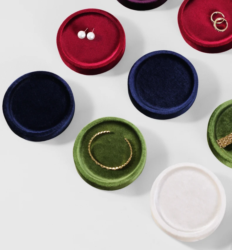 Yinbeini Premium Velvet Bracelet Display Tray Ring Bangle Placement Tray Jewelry Storage Tray TB004