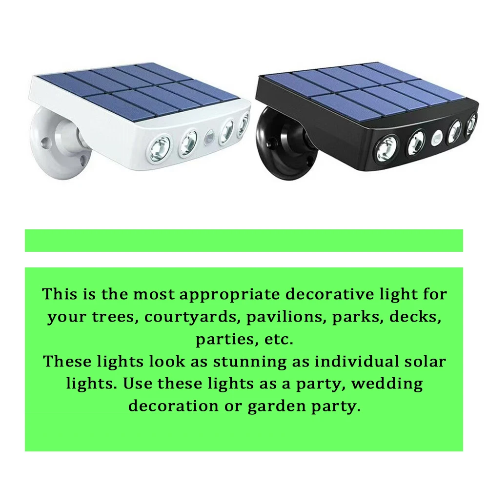 Powerful 4 LED Solar Security Lights Outdoor Decor Sensor Motion 3 Modes Street
