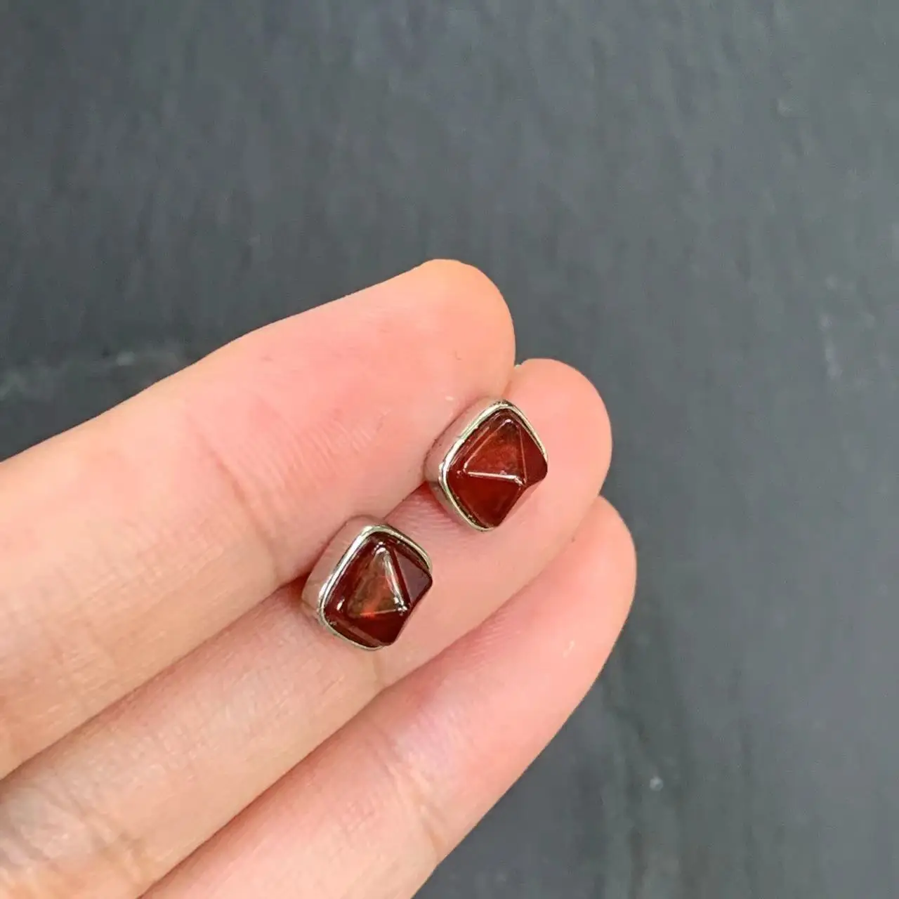 Natural Garnet 925 Sterling Silver Stud Earrings for women Jewelry Gift Prevent allergy gem jewelry Genuine red stone