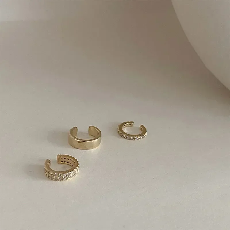Zircon Cute Clip Earrings Female Buckle Ear Cuff No Piercings Fake Cartilage Ear for Women Fashion Jewelry