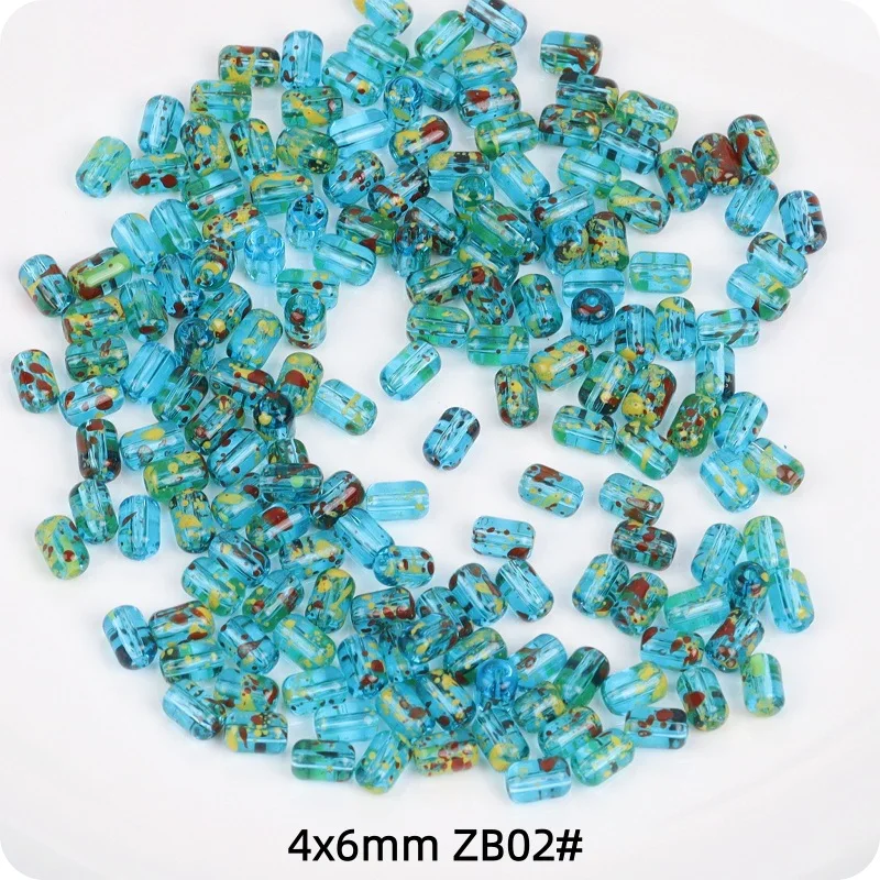 4x6mm 투명 컬러 피카소 비즈, 특수 모양의 유리 비즈, DIY 유리 비즈, 비..