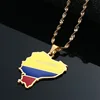 Stainless Steel Ecuador Map With Flag Pendant Necklaces Ecuadorian Jewelry 3