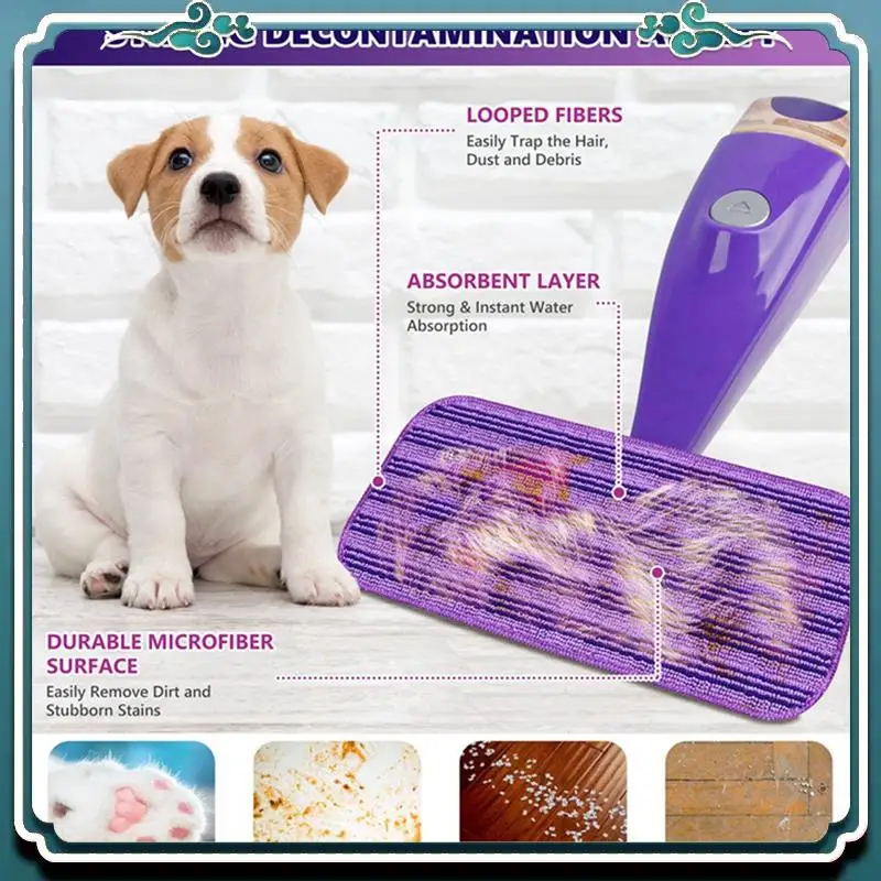 Reusable Mop Pads Compatible For Swiffer Wet Jet, Wet Jet Pads Refills, Microfiber Parts Accessories 4 Pack Purple