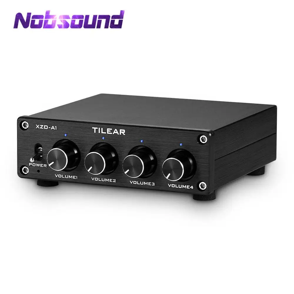 

Nobsound HiFi 4-полосный стерео аудио переключатель и звуковой Миксер с регулятором громкости для усилителя домашнего рабочего стола для мониторинга