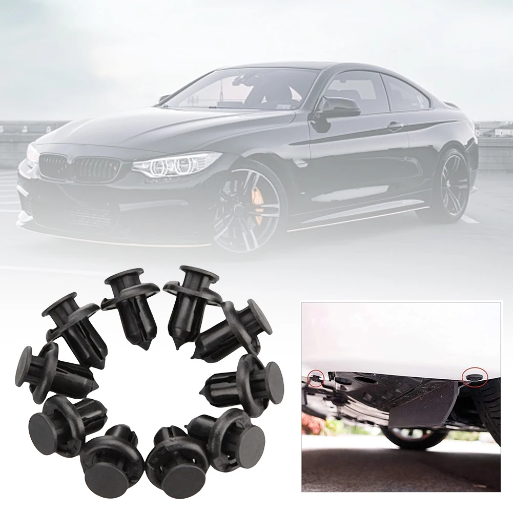 Hood Fender Push Rivets 10mm Bumper Clip Retainer Screw Plastic Door Panel Fender Liner Retainer Clip Auto Bumper Fender Buckle