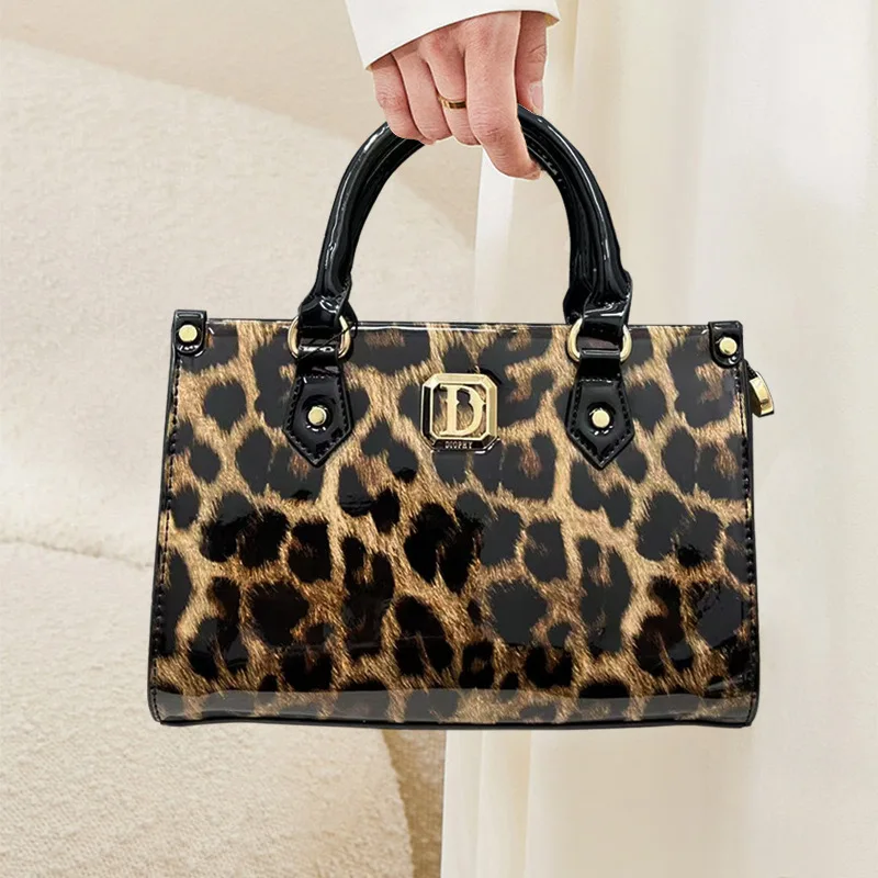 Damen Leopard Print Tragetasche