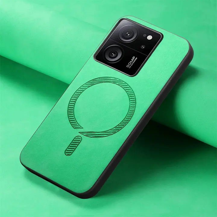 Luxury Leather Magnetic Wireless Charging Phone Case – Premium Back Cover