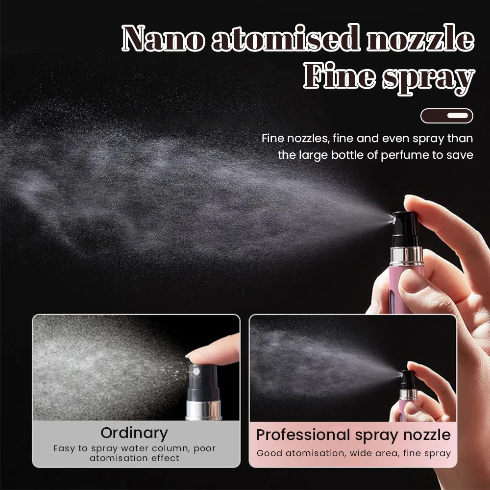 5ml Bottom-filled Perfume Bottle Recycled Dispense Portable Empty Electrochemical Aluminum Spray