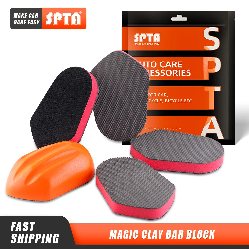 Spta 1pc Magic Clay Sponge Bar Car Pad Block Cleaning Wax Polish Pad Dirty Cleaner Tool Cleaning
