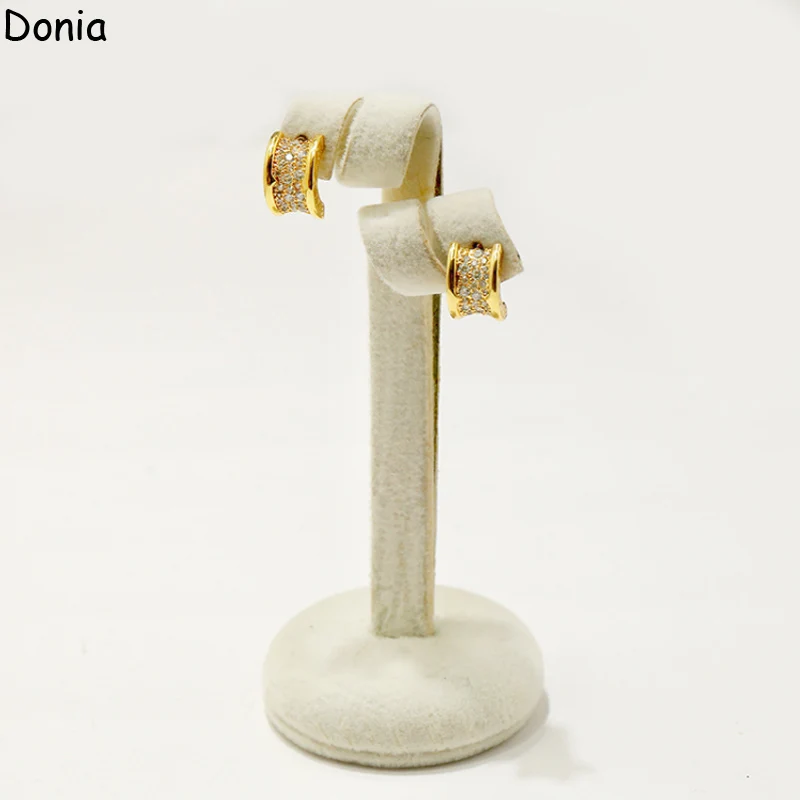 Donia Jewelry European and American Fashion Creative Titanium Micro-Inlaid Zircon Earrings Silver Needle Luxury Accessories