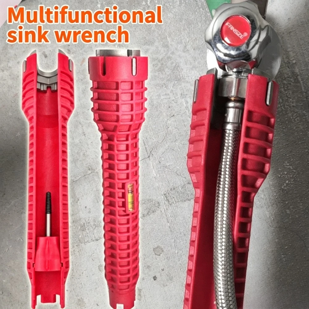 Multi-Functional Sink Wrench with Integrated Level Bubble