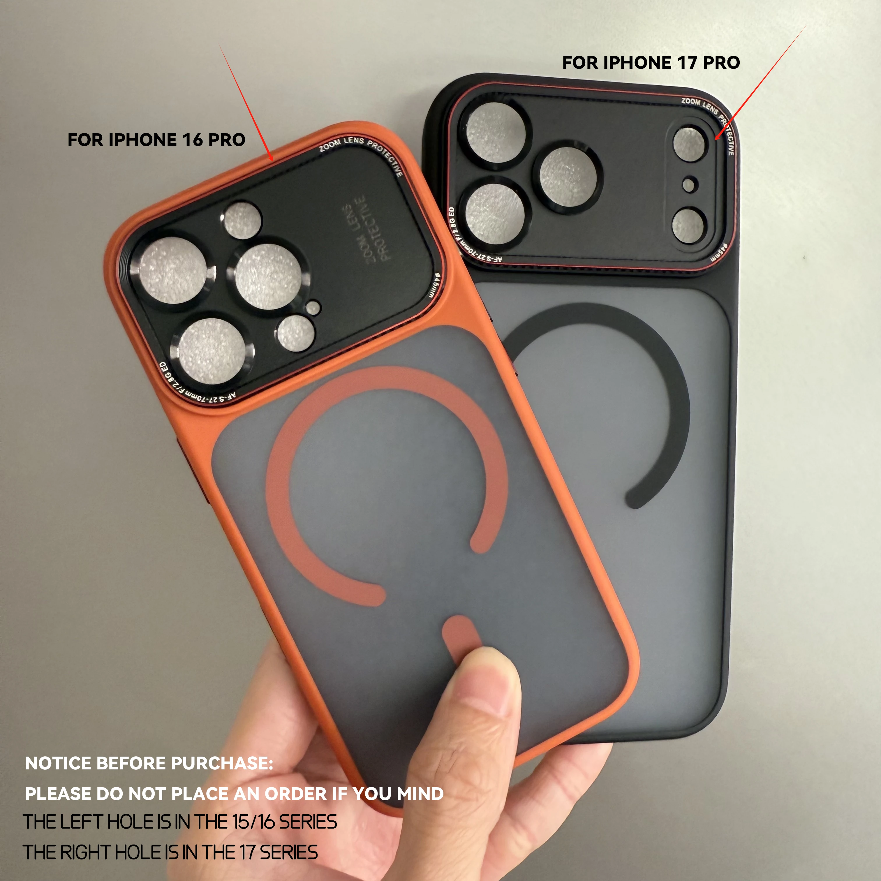 Luxury Magnetic Shockproof Camera Bumper Case with Wireless Charging Capability and Matte Clear Finish