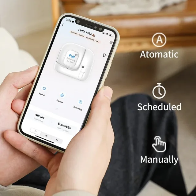 Automatic C-at Box Self Cleaning with App Control Sm-art C-at Toilet for Multiple Large Cats Global Version 2