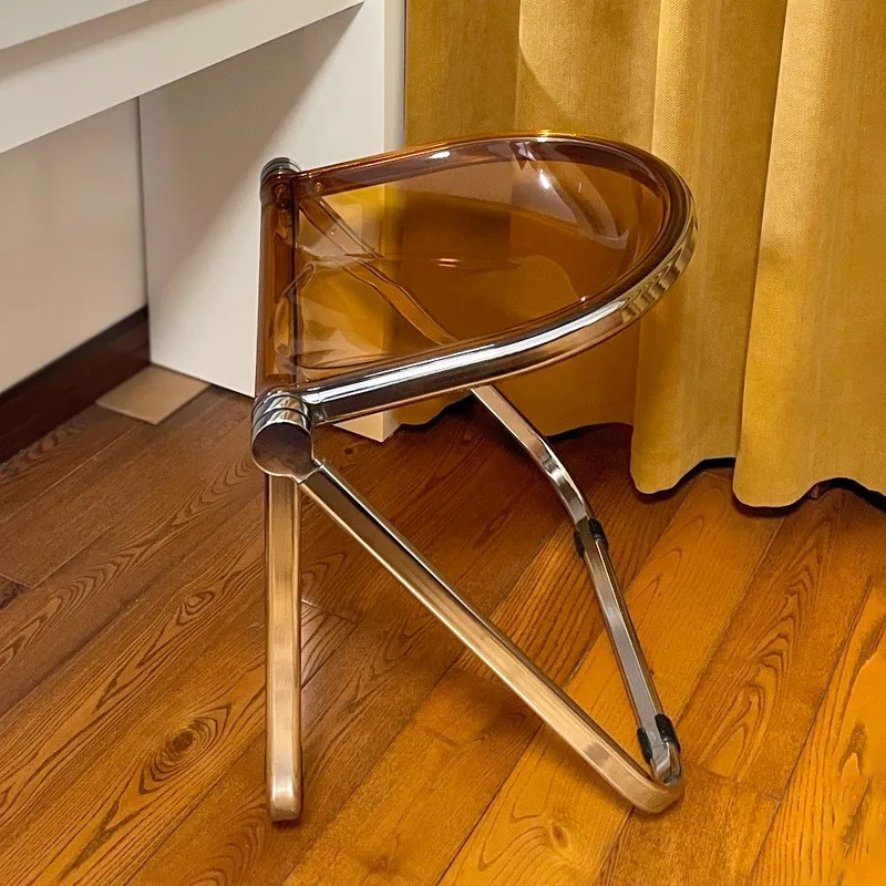 Folding Chair k-star Nordic Middle Ancient Foldable Chair Home Transparent Instagram Style Office Leisure Dining Chair Acrylic Creative