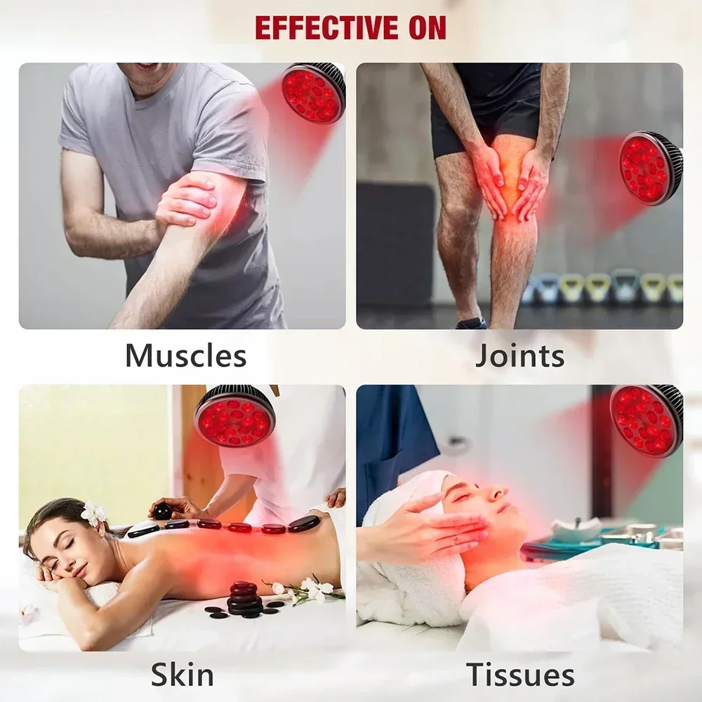 Infrared Lamp Red Light Dual Chip 660nm and 850nm Combo With Angle Adjustable Holder For Muscle Recovery Skin Care Pain Relief