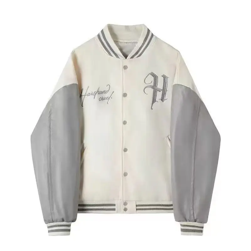 VIntage Collage Varsity Jackets Men Baseball Uniform Embroidery Oversized Women's Coat Patch PU Sleeves Fashion man clothing 6