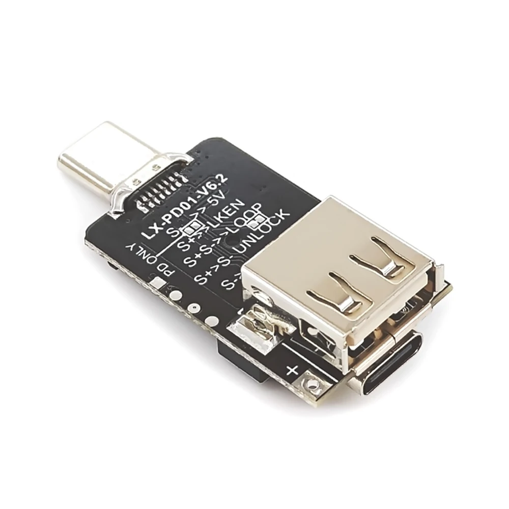 

100W 5A USB Type-C QC Decoy Trigger Board PD 2.0 3.0 Trigger Adapter Cable Connection Polling Detector 5V 9V 12V 15V 20V Output